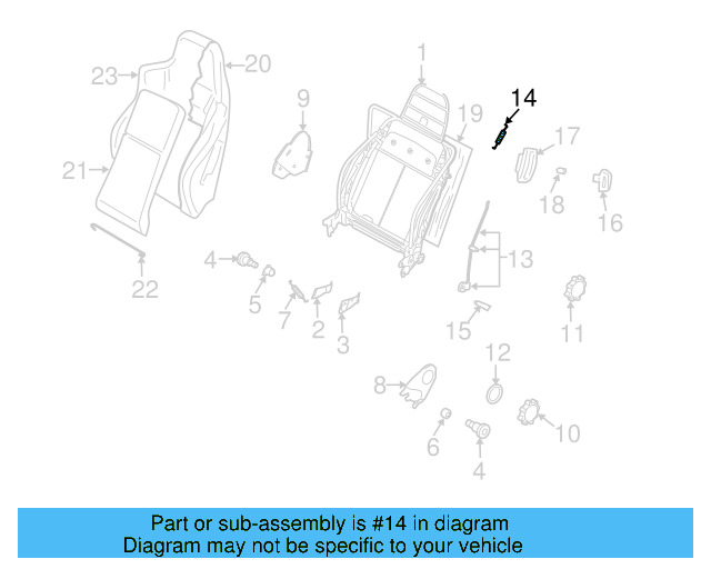 Seat Track Adjust Handle 1J0-881-254-E-B41 - View 10