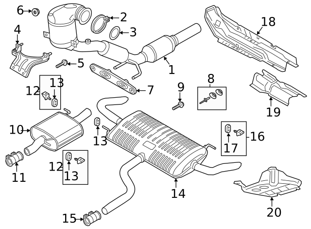 Muffler & Pipe Clamp 1K0-253-141-AA