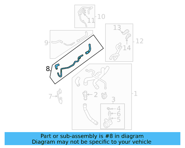 Coolant Hose 05E-122-447-J - View 4