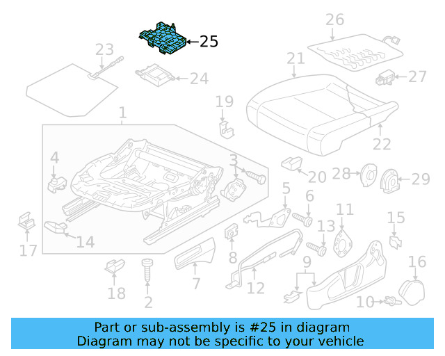 Air Bag Control Module Bracket 5N0-959-730 - View 7