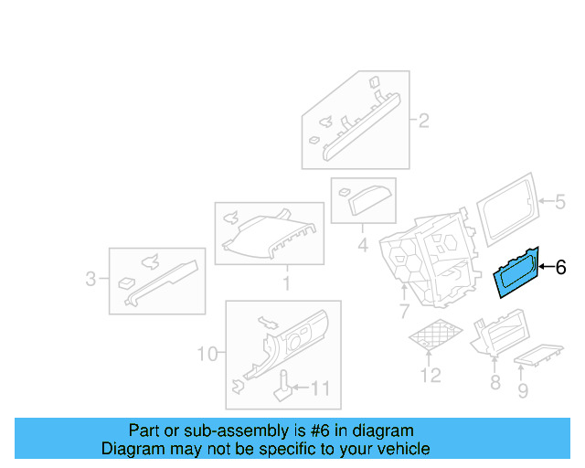 Instrument Panel Bezel 5K0-858-069-P-1QB - View 10