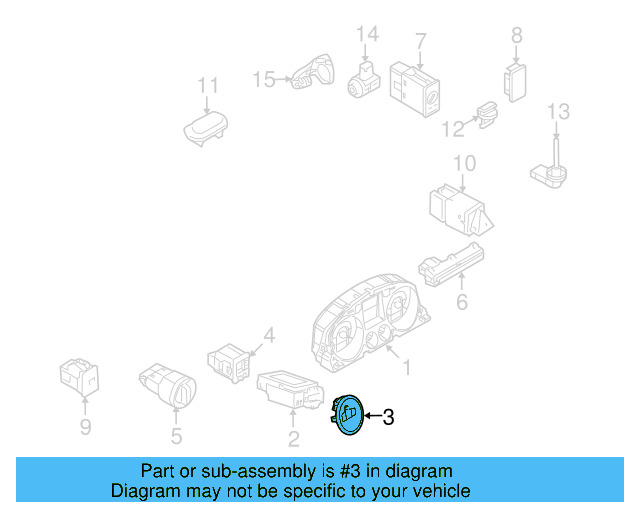 Switch Bezel 3AA-905-219-A-9B9 - View 15