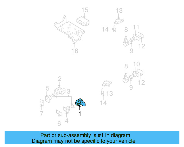 Park Sensor (Unpainted) 3c0919275aegru - View 5