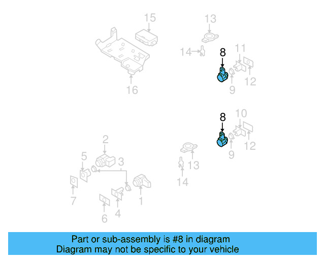 Park Sensor (Unpainted) 3c0919275aegru - View 4