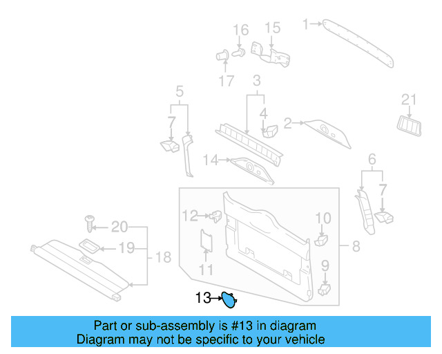 Trunk Lid Trim Cover 1K6-867-747-82V - View 10