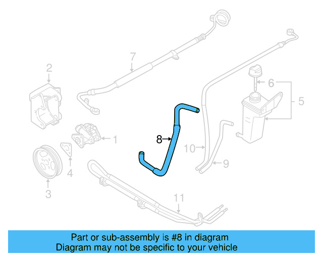 Power Steering Suction Hose 3B7-422-887-A - View 3