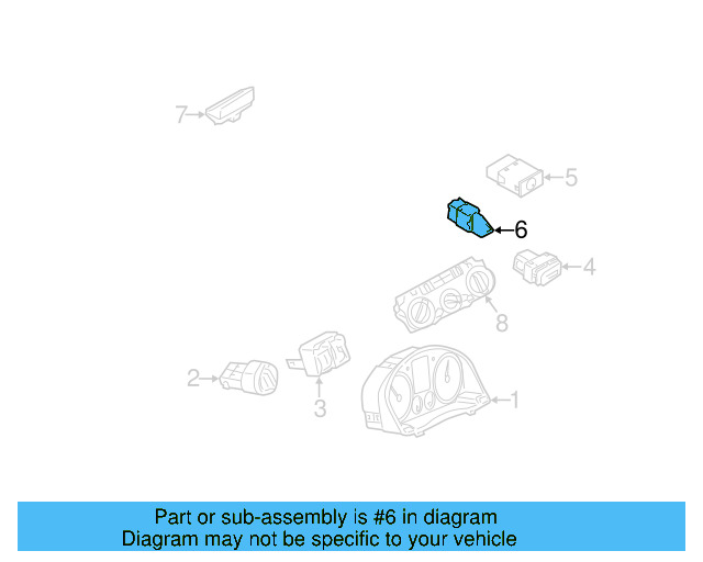 Hazard Switch 1Q0-953-509 - View 3