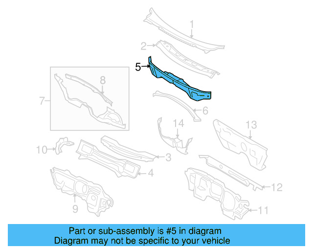 Cowl Water Deflector 1K0-805-275-A - View 14