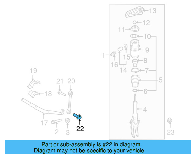 Stabilizer Link Lower Bolt N-105-668-03 - View 9