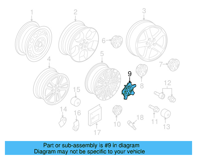 Center Cap 1K0-601-149-E-QZQ - View 7