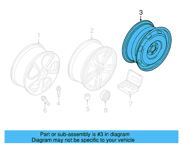 Wheel, Alloy 5G0-601-025-BB-8Z8 - View 22