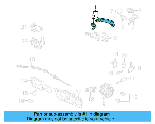 Handle, Outside (Unpainted) 1k5837205bgru