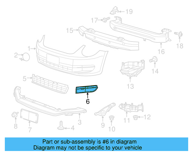 Outer Grille 5C5-853-666-C-9B9 - View 7