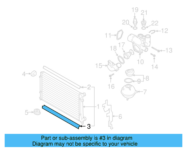 Radiator Upper Seal 1K0-121-345-C - View 6