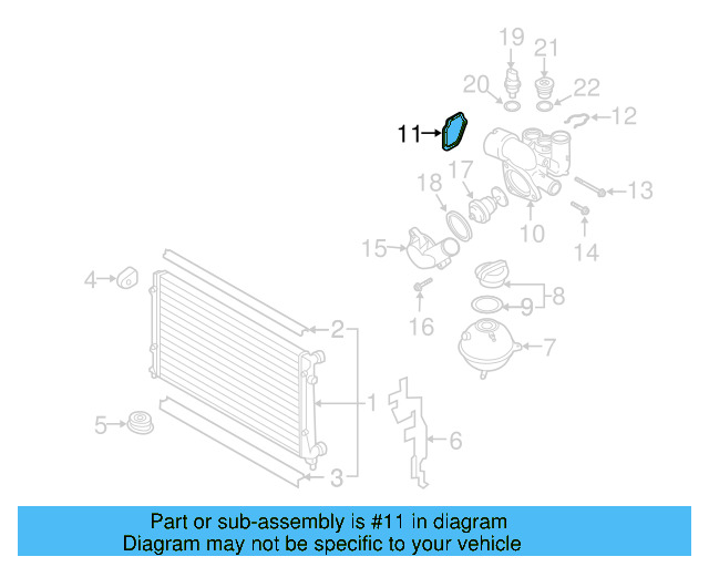 Thermostat Housing Gasket 021-121-119-A - View 4