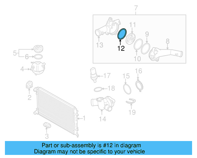 Thermostat Gasket 07K-121-119-A - View 9