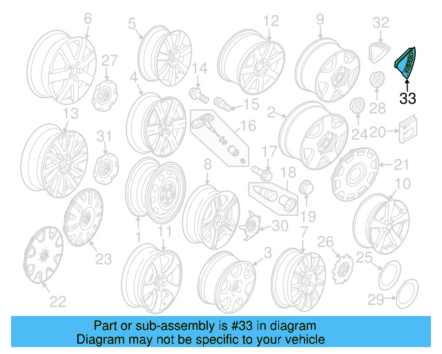Wheel Cap Emblem 1C0-601-221-A-TBZ - View 4