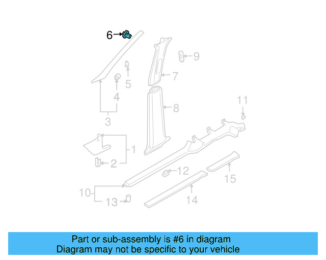 Windshield Pillar Trim Clip 1J0-867-333-A - View 18