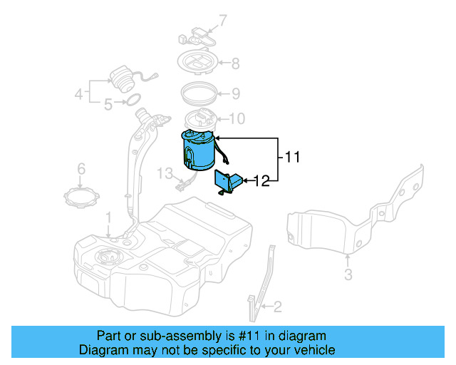 Fuel Pump Assembly 3C8-919-051-A - View 21