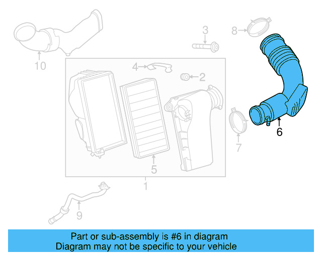 Engine Air Intake Hose 7P0-129-684-A - View 4