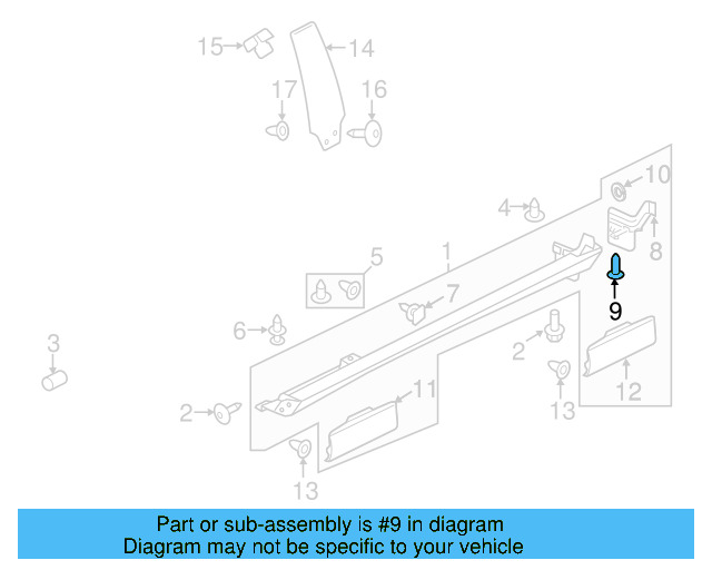 Wheel Opening Molding Retainer Clip 3C0-853-585 - View 56