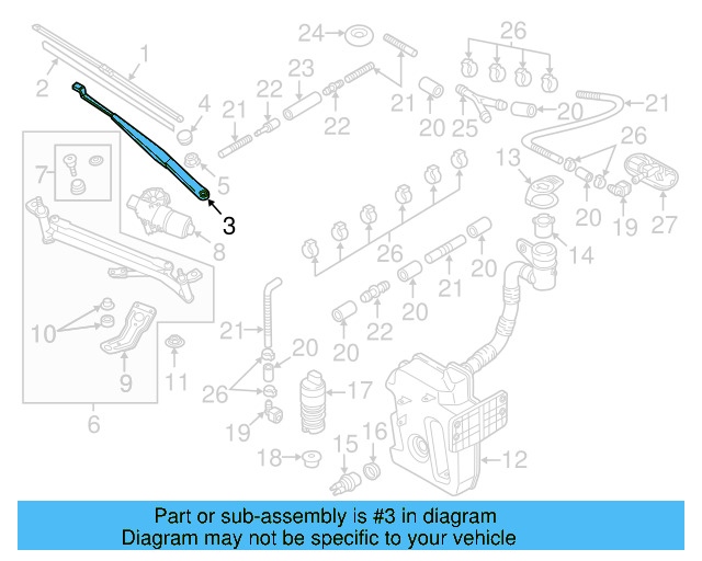 Wiper Arm 5C1-955-409 - View 5