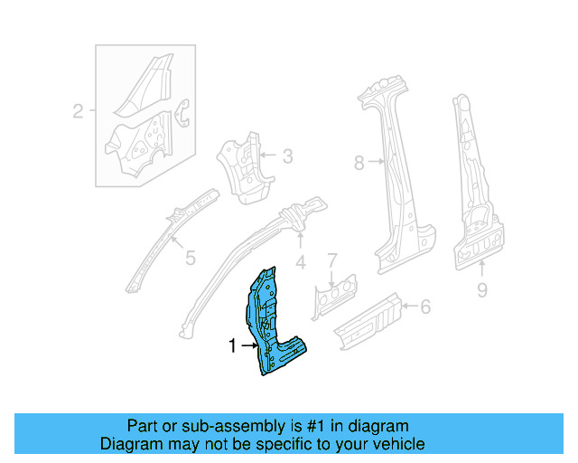 Hinge Pillar Reinforced 1K6-809-203 - View 10