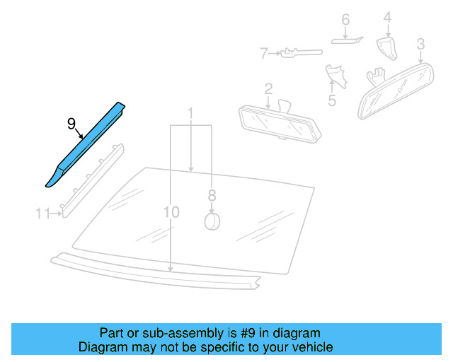 Reveal Molding 3B0-854-328-C-B41 - View 10