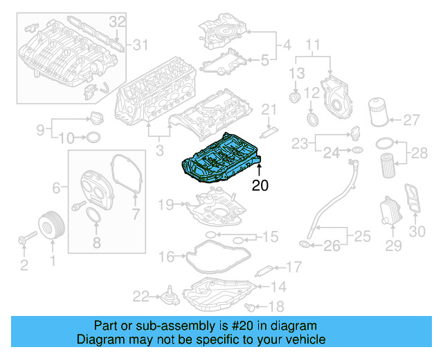 Oil Pan 06K-103-603-BL - View 6