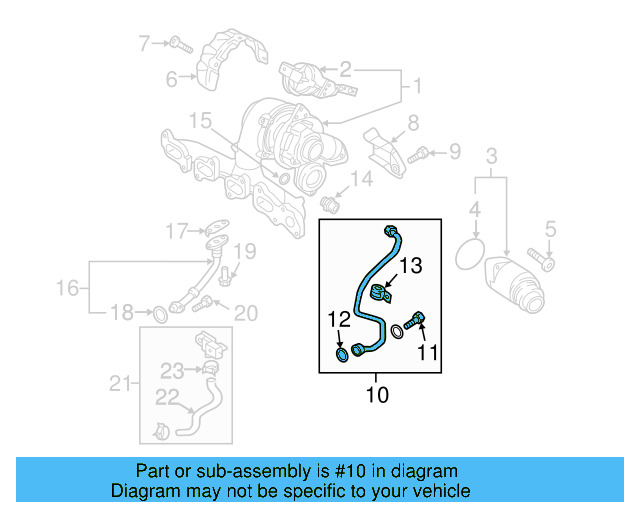 Oil Outlet Tube 04L-145-736-H - View 2