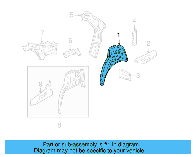 Outer Wheelhouse 3D5-809-411 - View 3