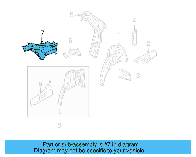 Inner Side Panel 3D7-809-404-A - View 3