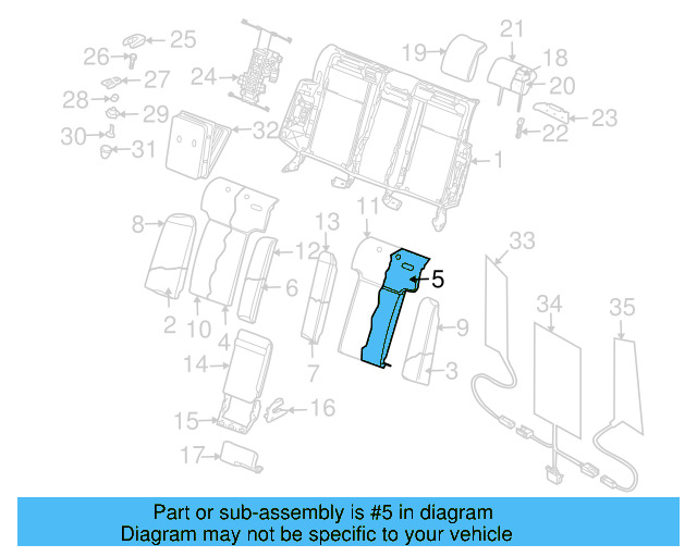 Seat Back Pad 3D5-885-775-AD - View 3