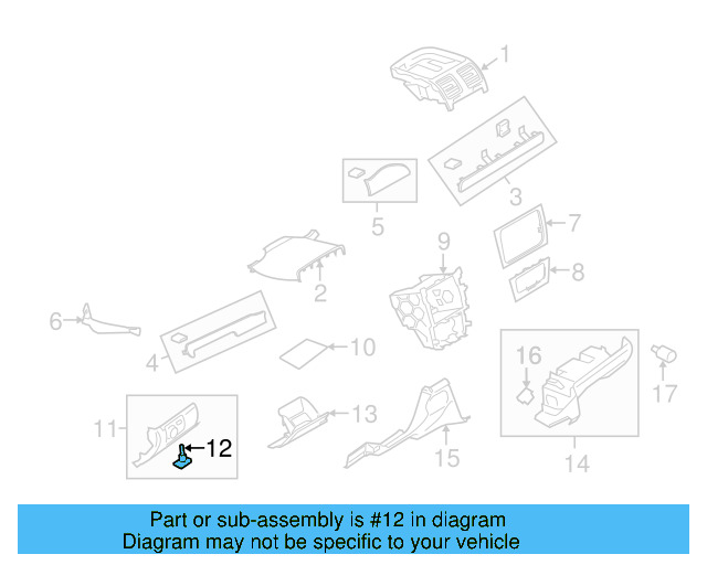 Instrument Panel Trim Panel Insulator 7M3-857-145-A - View 28
