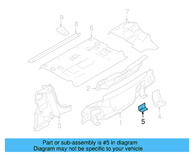 Rear Body Panel Bracket 1K5-813-743-B - View 13
