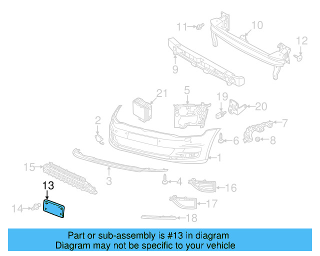 License Bracket 5GM-807-287-H-9B9 - View 10