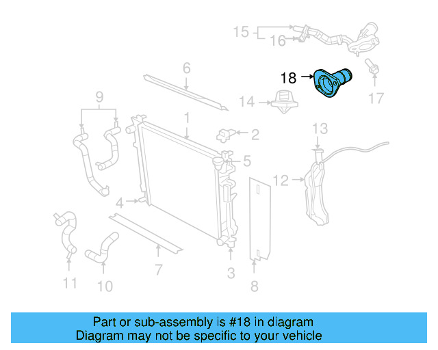 Thermostat Housing 7B0-121-121-A - View 3