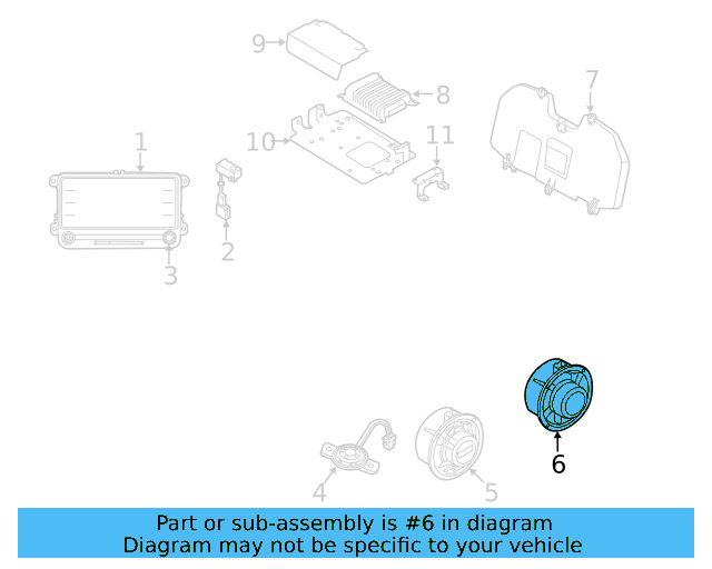 Rear Dr Speaker 561-035-453-A - View 51