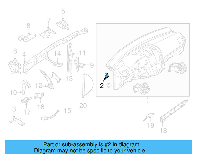 Instrument Panel Trim Panel Clip 1K0-867-961 - View 13