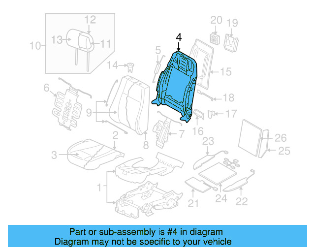 Seat Back Frame 3D0-881-511-A - View 3