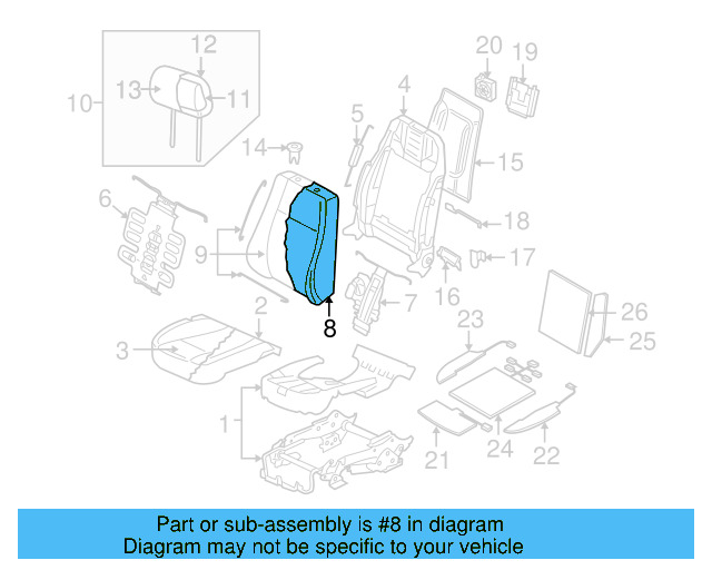 Seat Back Pad 3D0-881-775-Q - View 3