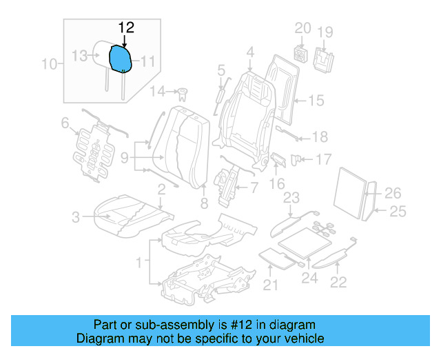 Headrest Pad 3D0-881-931 - View 6