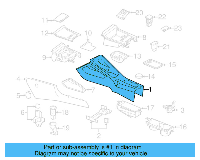 Front Console 1K0-863-243-C-82V - View 3