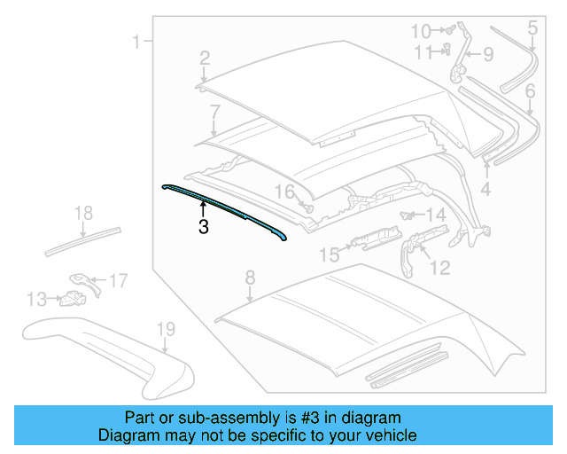 Top Cover Retainer 1E0-871-049-03C - View 3