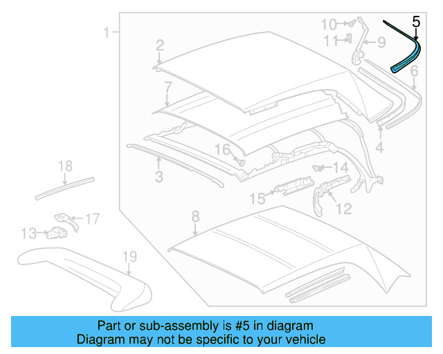 Top Cover Seal Strip 1E0-871-381 - View 4