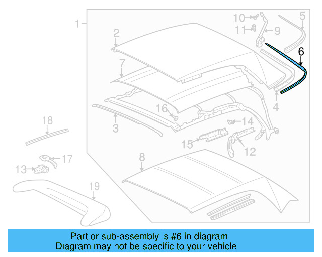 Top Cover Seal Strip 1E0-871-381 - View 5