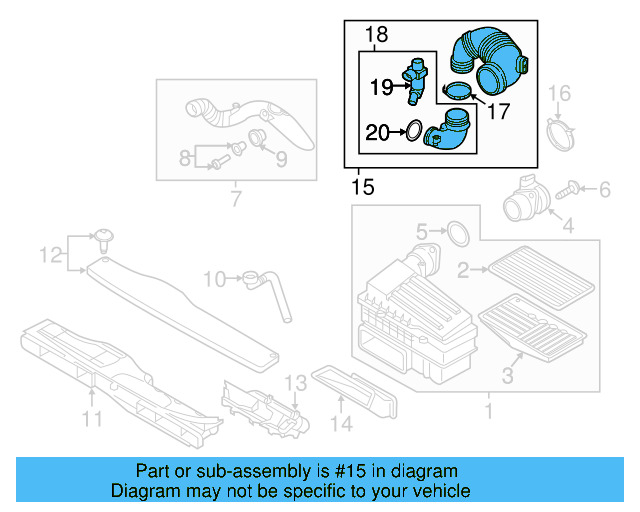 Intake Hose 5Q0-129-654-F - View 7