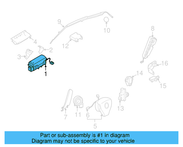 Passenger Air Bag 1K0-880-204-M - View 6