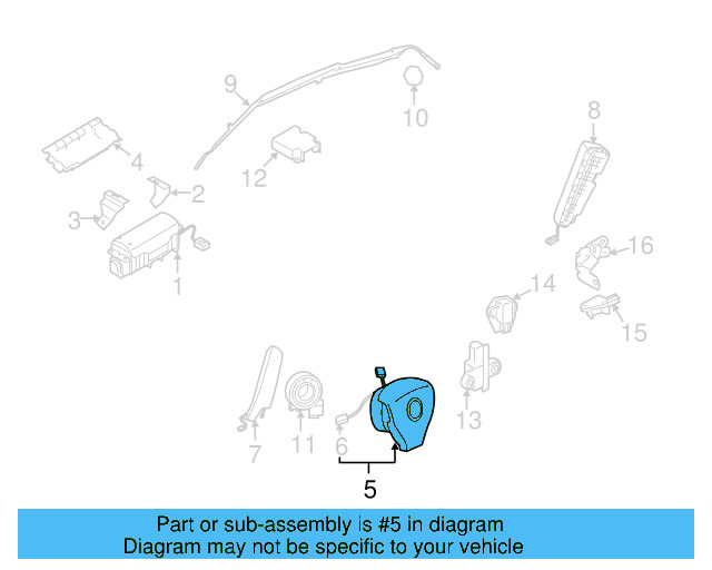 Driver Inflator Module 5K0-880-201-AA-81U