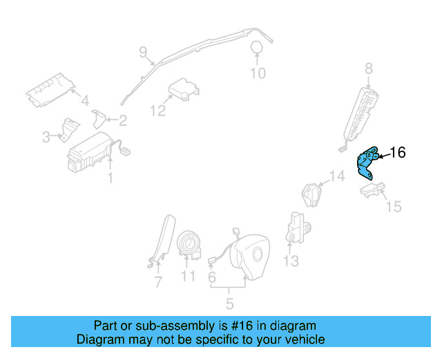 Side Impact Sens Rear Bracket 1K6-972-322 - View 4